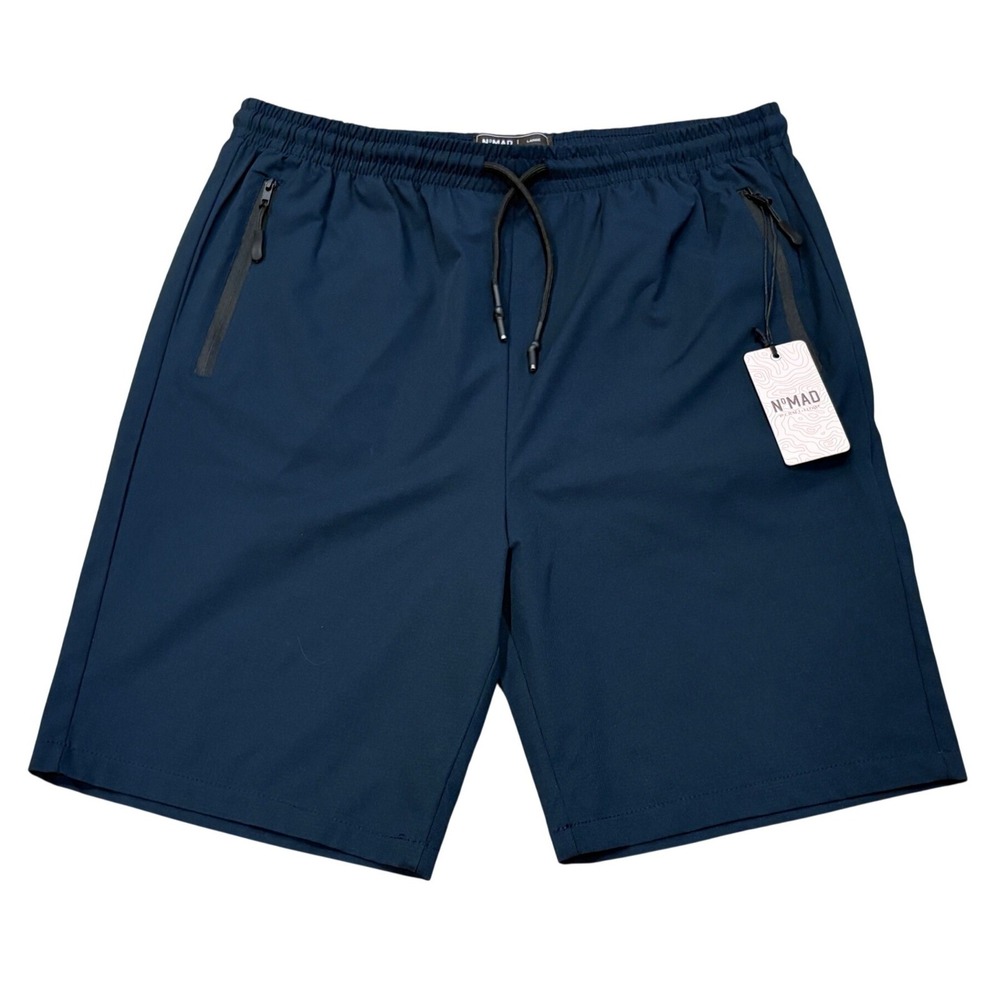 Nomad Ripstop Hiking Shorts Men Large Navy Blue Zipper Pockets NEW